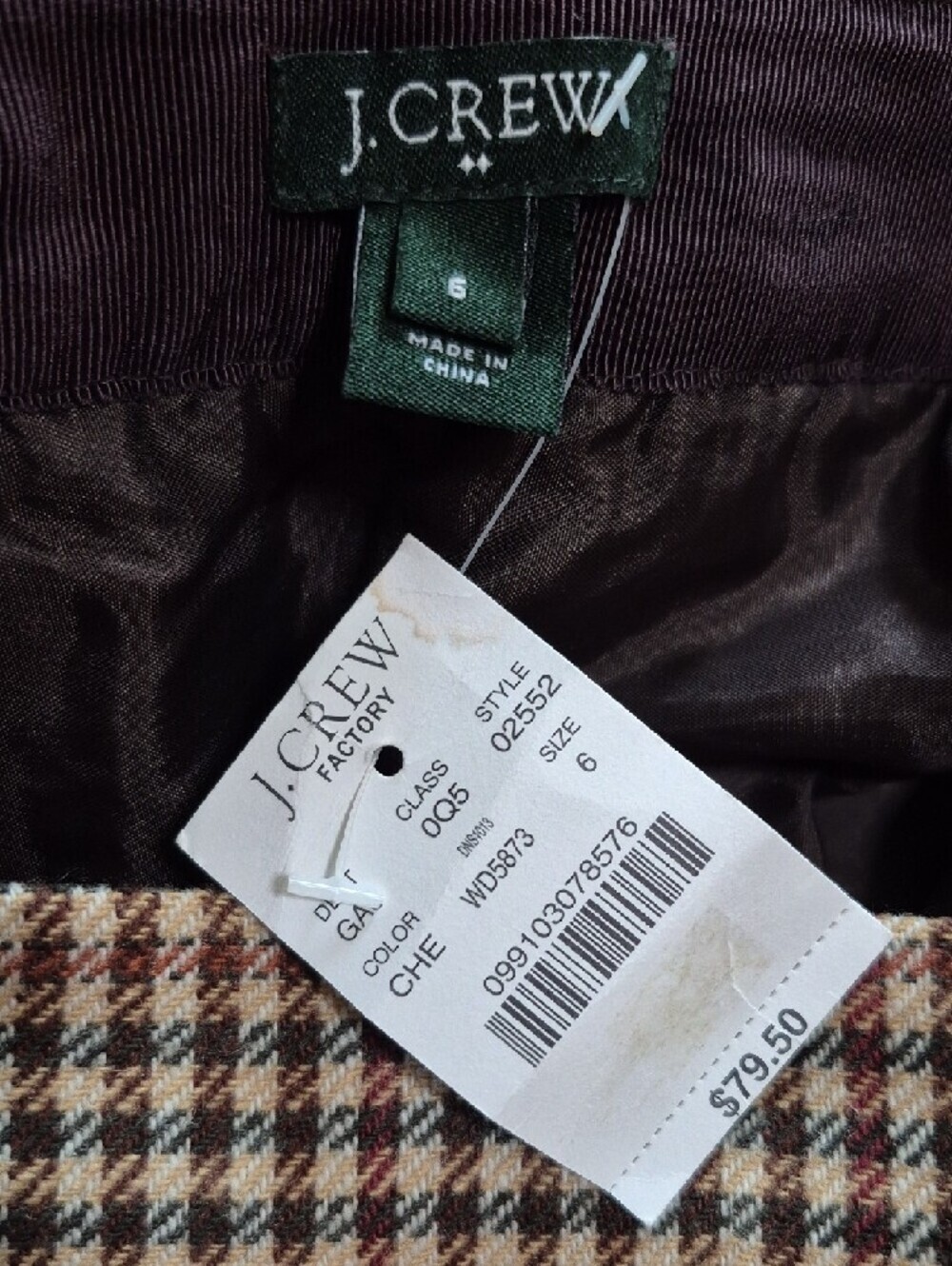 J. Crew Cassic Two-Tone Houndstooth Mini Skirt - Brown/Tan - Picture 2 of 6